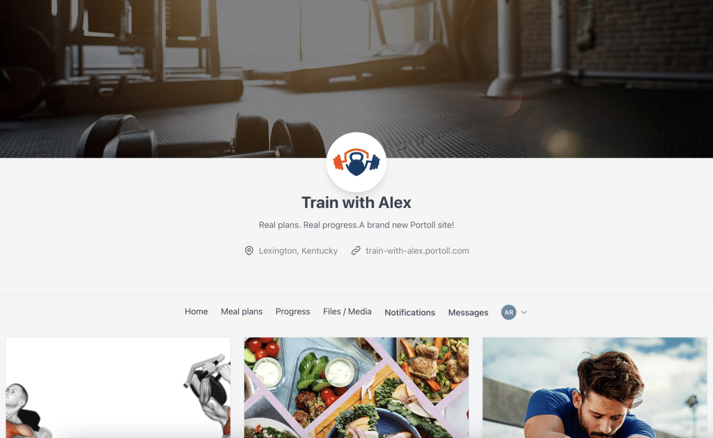Portoll user platform profile page